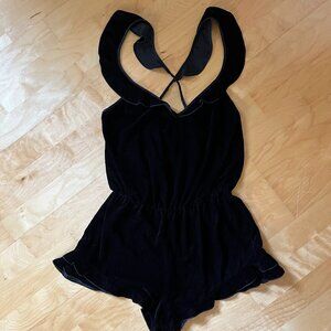 Victoria's Secret Black Velvet Romper NWT (XS)